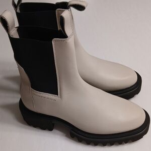 ALLSAINTS Hallie Chelsea Boot • Stone Leather • Rare Color • EU 36 / US 6